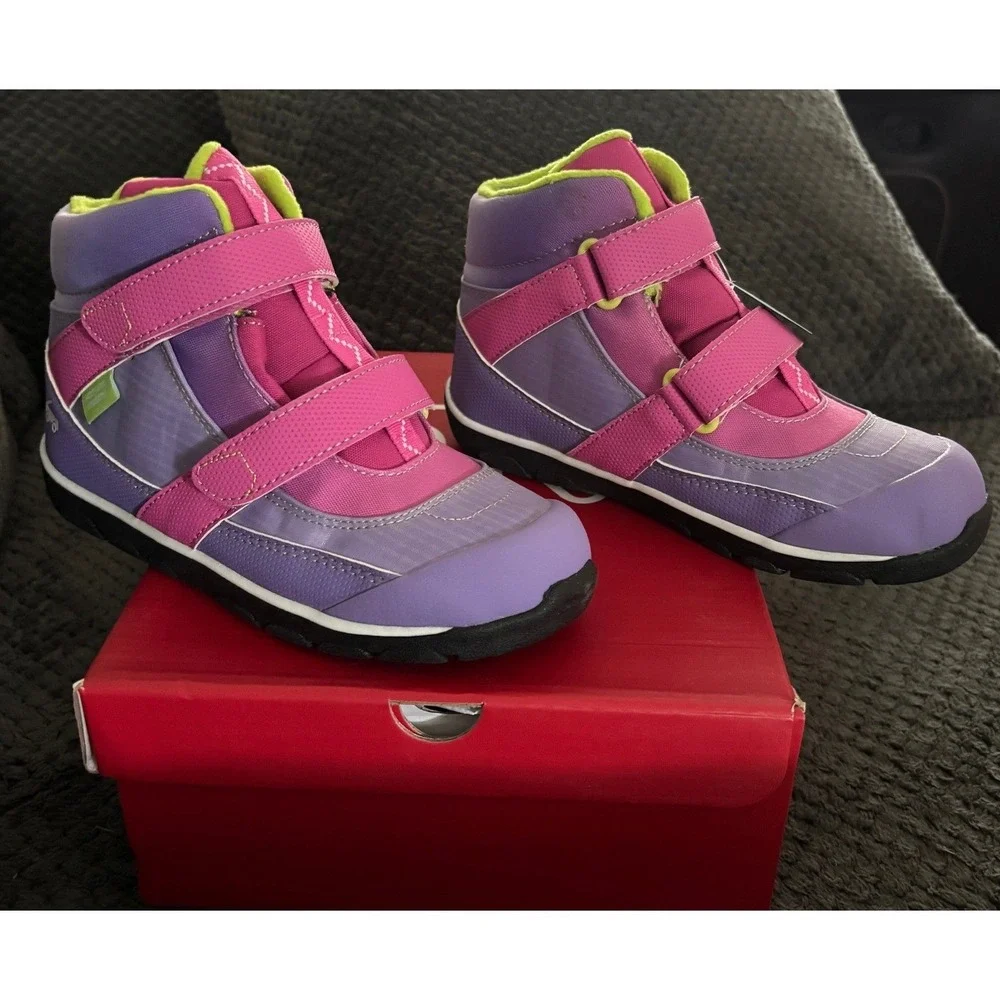 See Kai Run Atlas II WP/IN Kids Winter Boots Purple Pink Waterproof Insulated 2Y